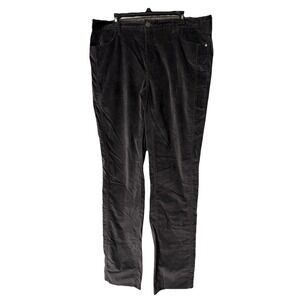NWT Eddie Bauer Womens Gray Velvet Stretch Pants‎ Slacks Trousers Plus Size 18T